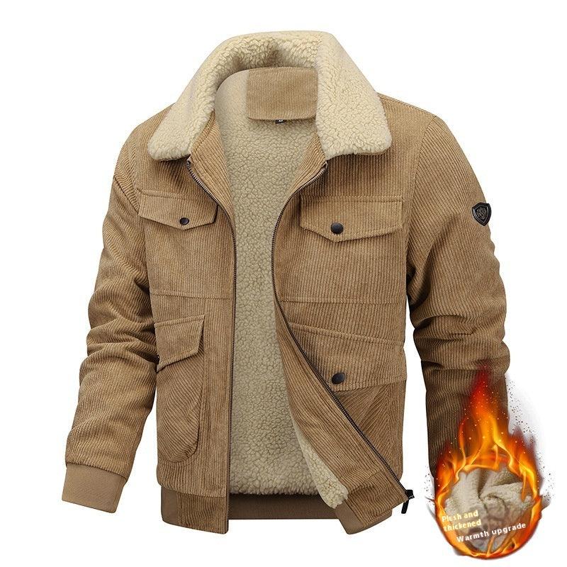 Winter Lapel Fleece Jacket With Pockets - WOMONA.COM