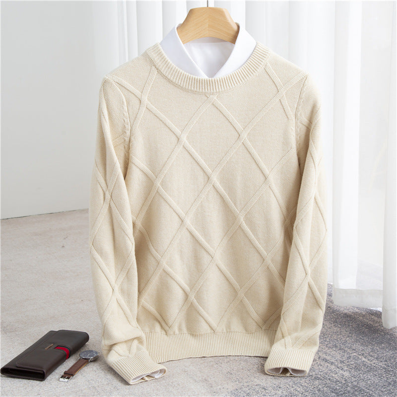 Fashion Woolen Sweater Men's Solid Color - WOMONA.COM