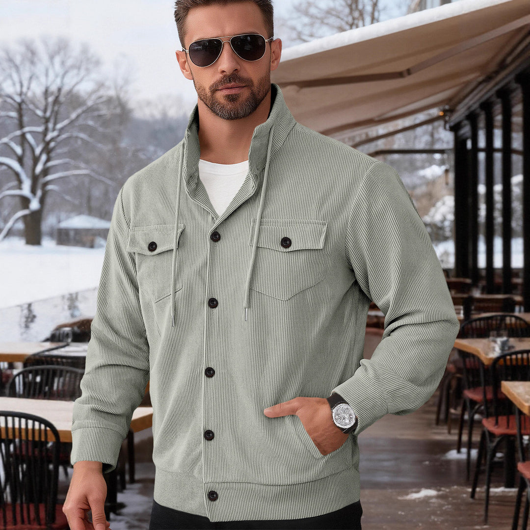 Men's Point-Collar Corduroy Trucker Jacket - product view 1