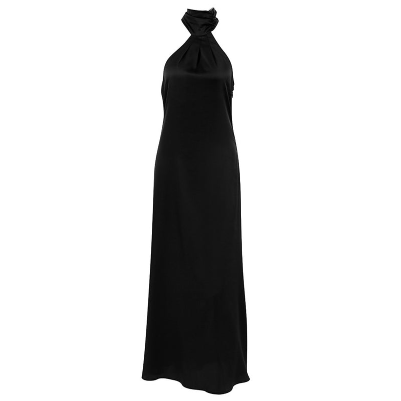 New French Halter Sleeveless Evening Dress For Women - WOMONA.COM