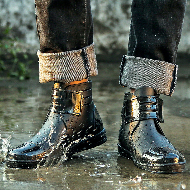 Men Short Tube Labor Protection Rain Boots - WOMONA.COM