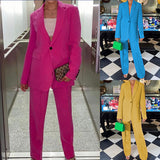 Stylish Temperament Long Sleeves Suit Cigarette Pants Suit - WOMONA.COM