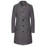 Men's Medium Length Oversized Woolen Coat - WOMONA.COM