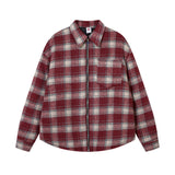 Plaid Shirt Cotton-padded Coat For Men