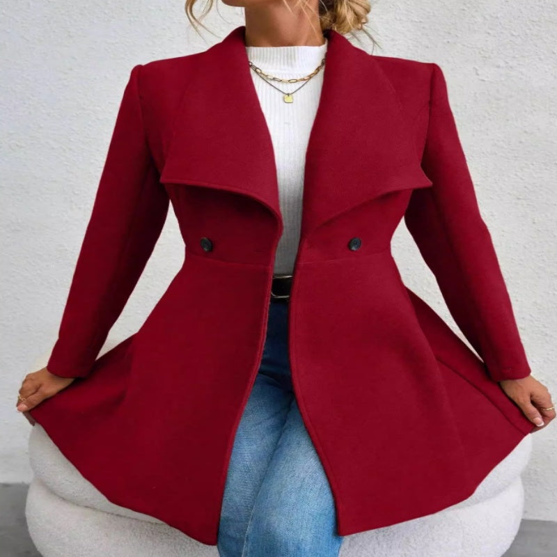 Women's slim lapel long coat