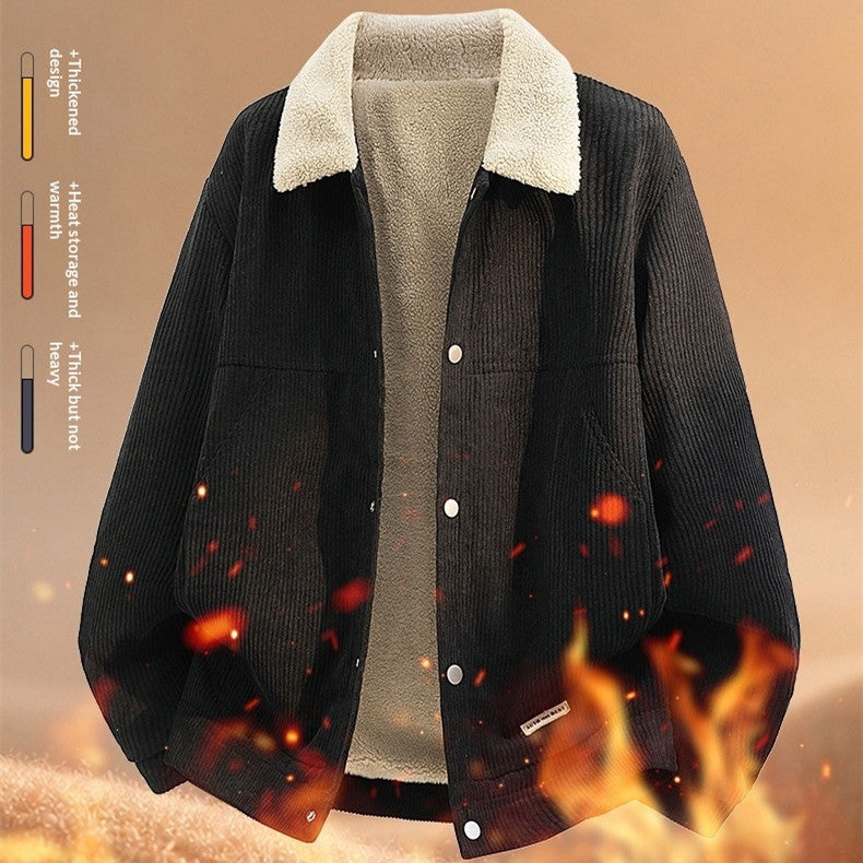 Men's Fleece-Lined Corduroy Jacket – Regular Fit