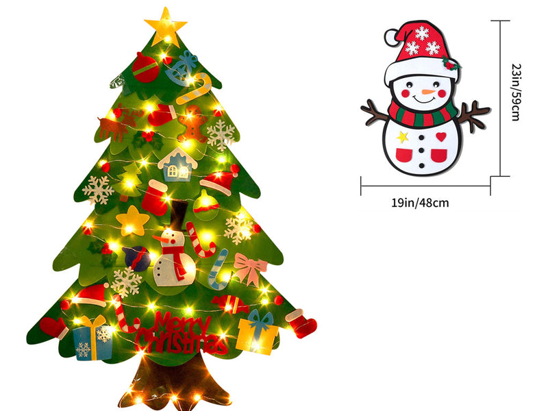 Children's DIY felt Christmas tree with lights - WOMONA.COM