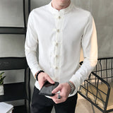 Retro Solid Color Casual Shirt - WOMONA.COM