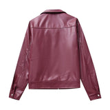 Cool And Wild Lapel Leather Jacket - WOMONA.COM