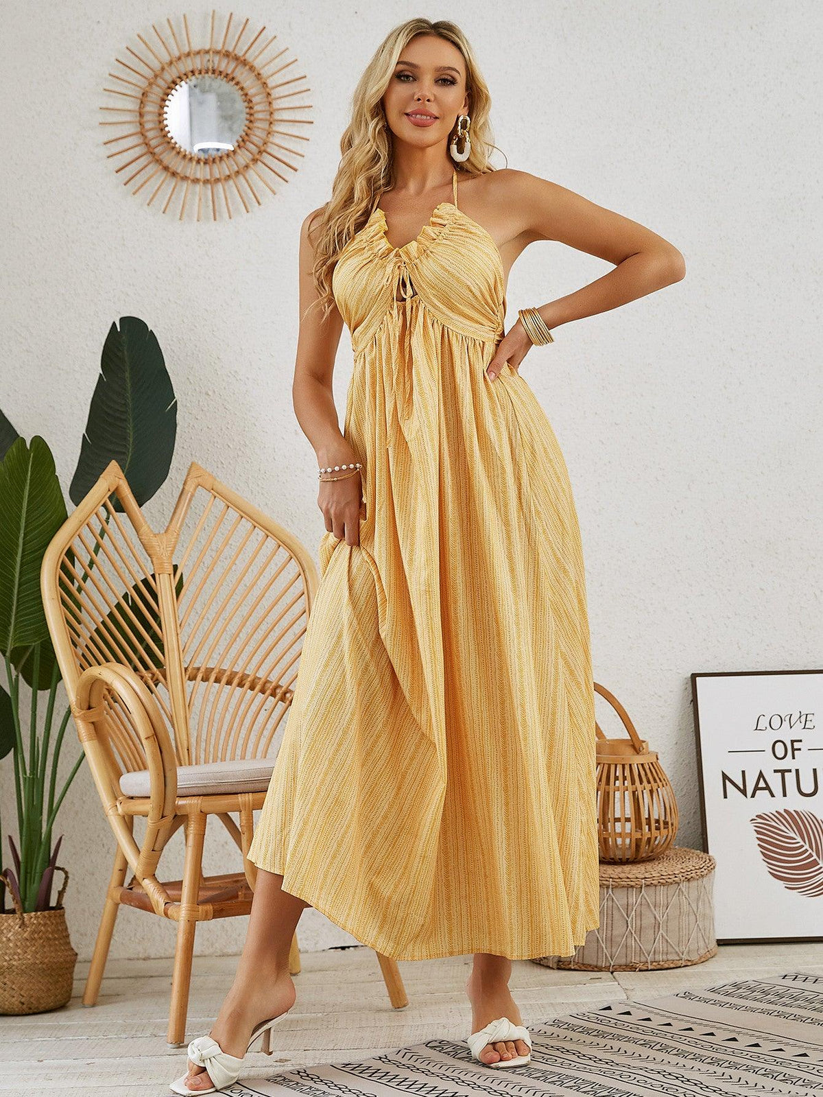 Women's Summer Sleeveless Flowy Beach Dress - WOMONA.COM