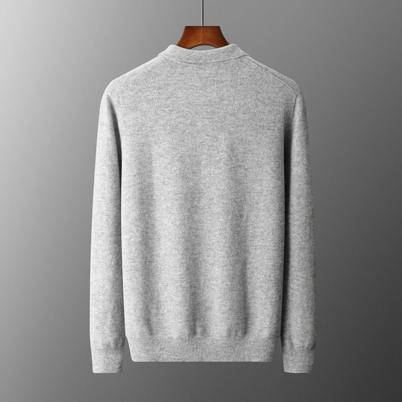 Polo Shirt Men's Casual Wool Sweater - WOMONA.COM