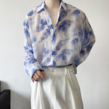 Summer Tulle Long Sleeve Shirt Breathable Men - WOMONA.COM