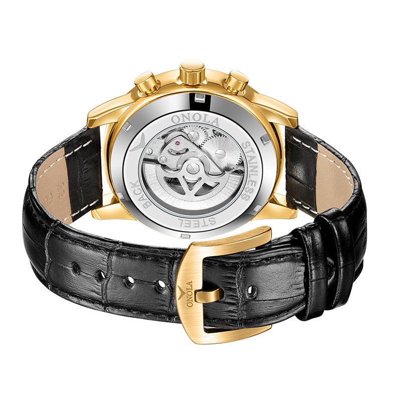 Stylish And Versatile Automatic Mechanical Leather Watch - WOMONA.COM