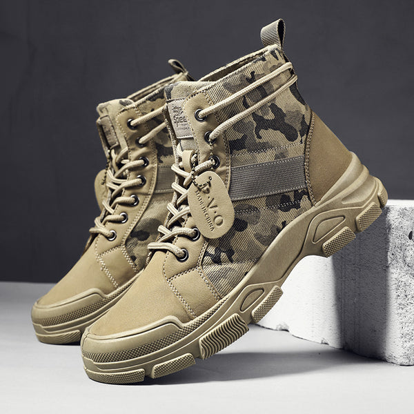 Camouflage Tooling Men Boots Casual Waterproof - WOMONA.COM