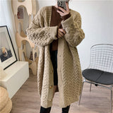 Lazy Style Long Thick Knitted Cardigan