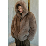 Men's Trendy Faux Fox Fur Coat - WOMONA.COM