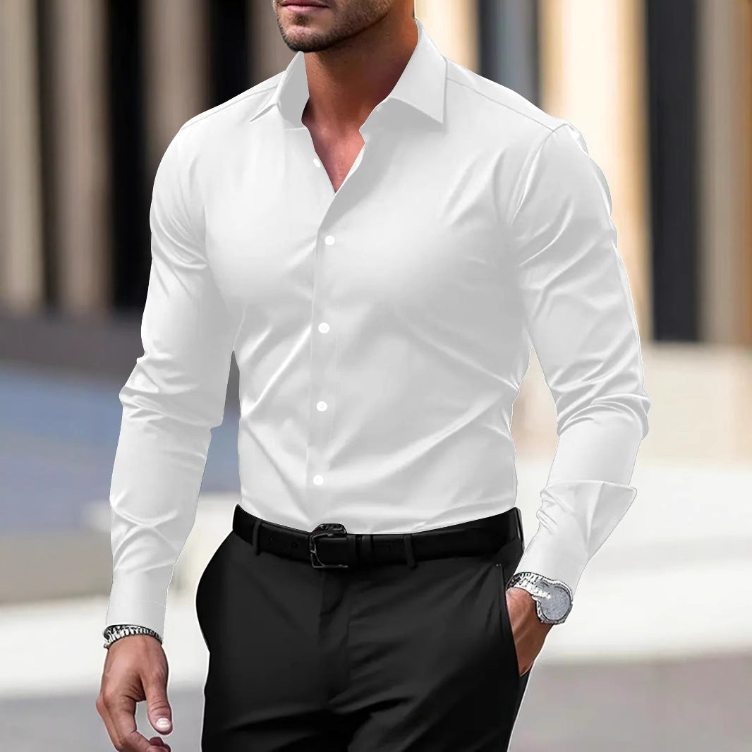 Men's Slim-Fit Long-Sleeve Business Shirt