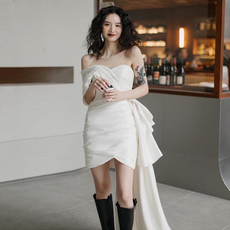 Light Wedding Gown Short Women - WOMONA.COM