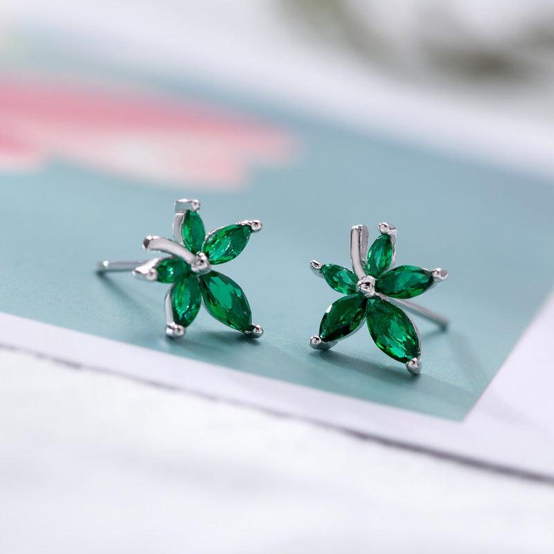 Women's Silver Maple Leaf Earrings