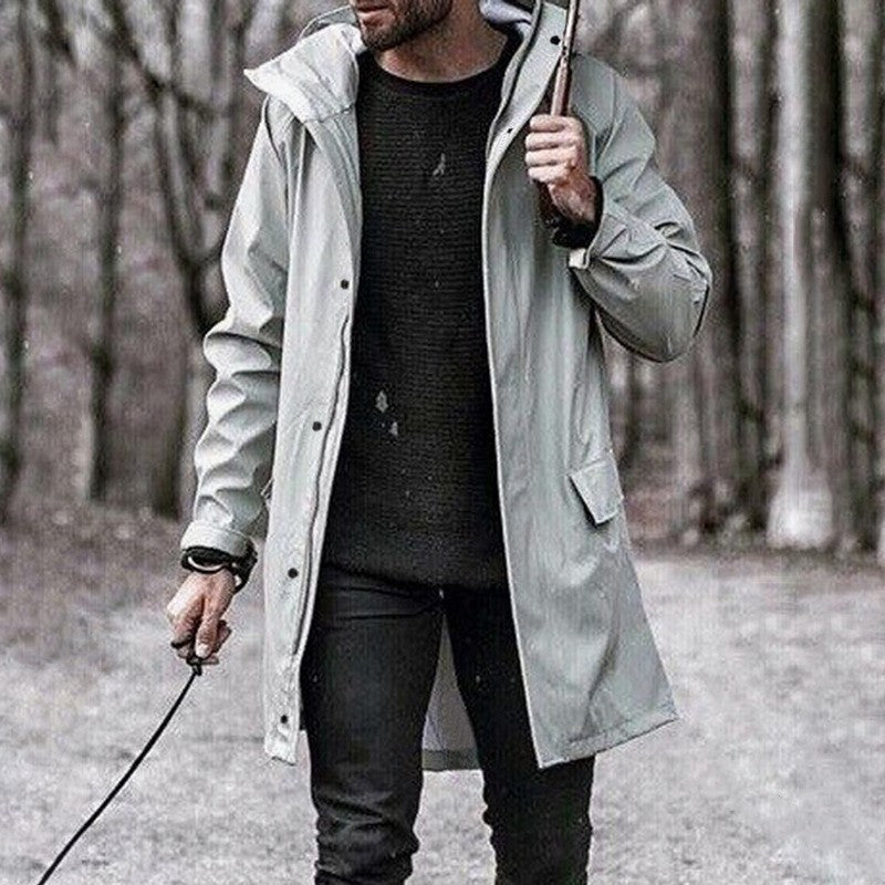 Men's hooded trench coat - WOMONA.COM