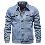 Jacket Men Casual Blue Lapel Jeans Jackets Qualit - WOMONA.COM