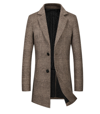 Trench coat plaid coat - WOMONA.COM