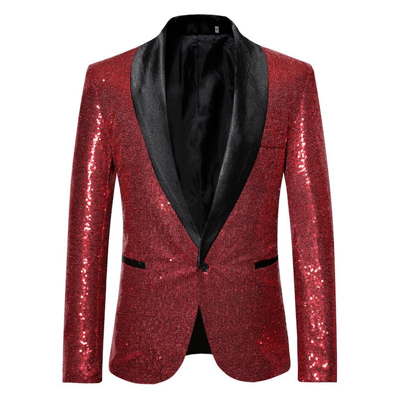 Men's Plus Size Casual Dance Sequined Suit