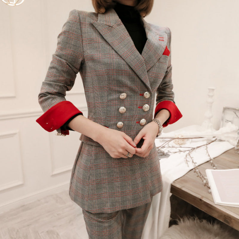 Tempered Plaid Suit - WOMONA.COM