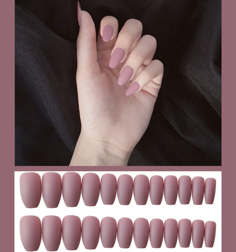 Frosted ballet fake nails - WOMONA.COM