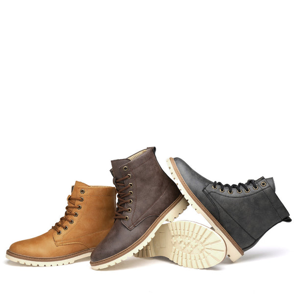 Men's leather boots British Martin boots - WOMONA.COM