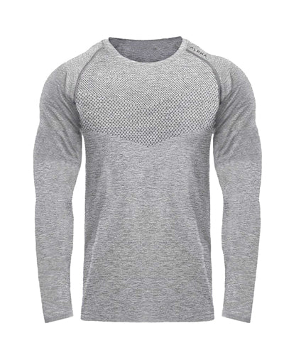 Men Long Sleeves T-Shirts Mesh Breathable Gyms - WOMONA.COM