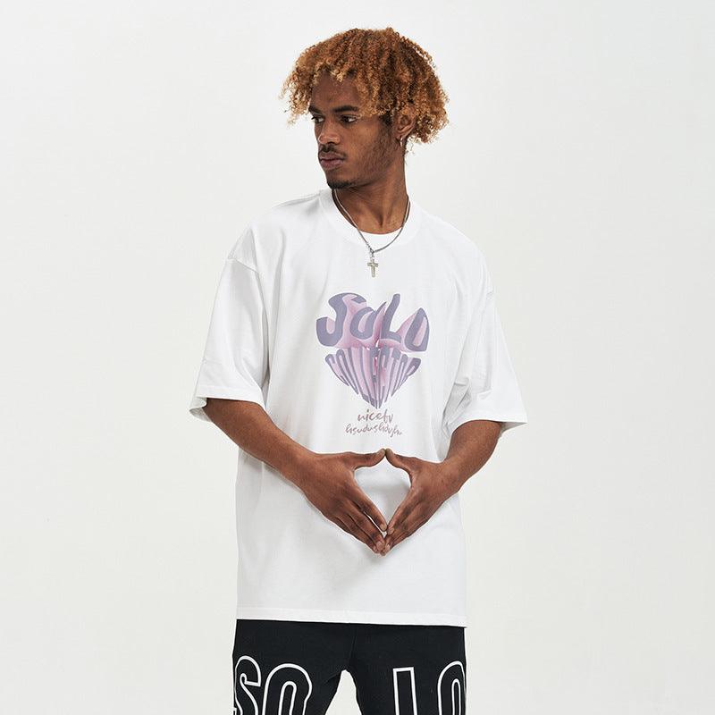 Letter Print Teen Short Sleeve T-shirt For Men - WOMONA.COM