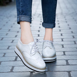 Lace-up Flats Shoes Sports British Style - WOMONA.COM