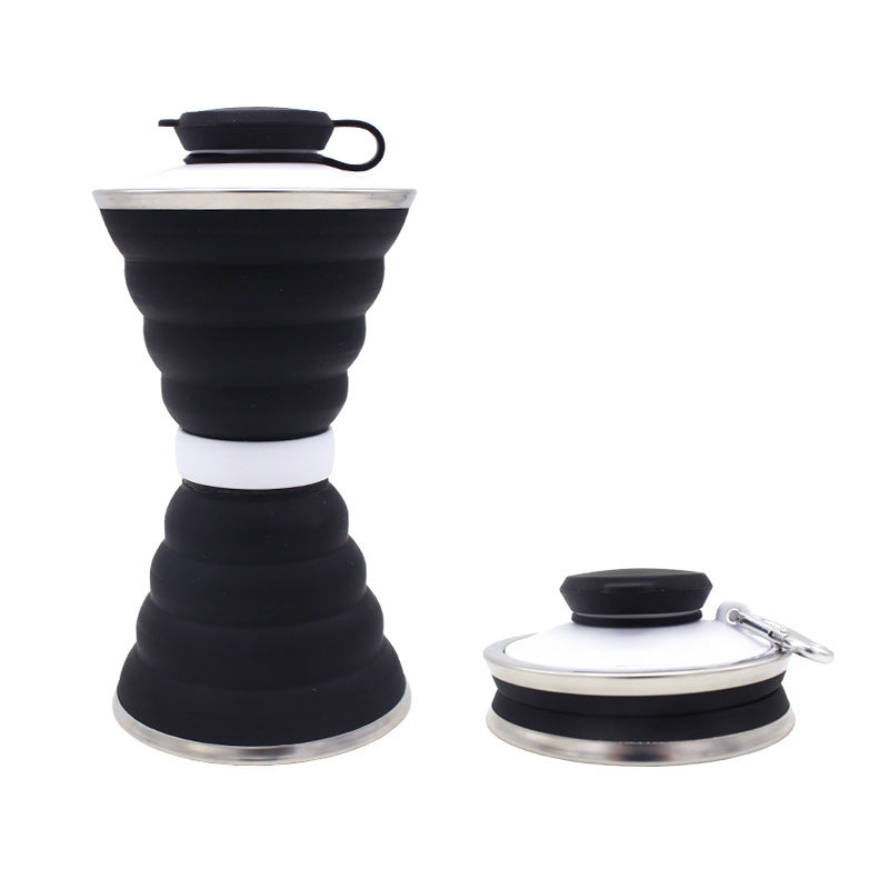 500ML Silicone Water Bottle Cup Foldable Leak Proof