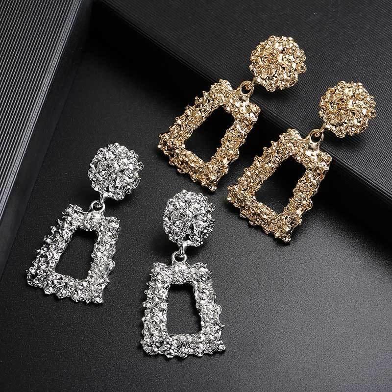Embossed Metal Floral Earrings