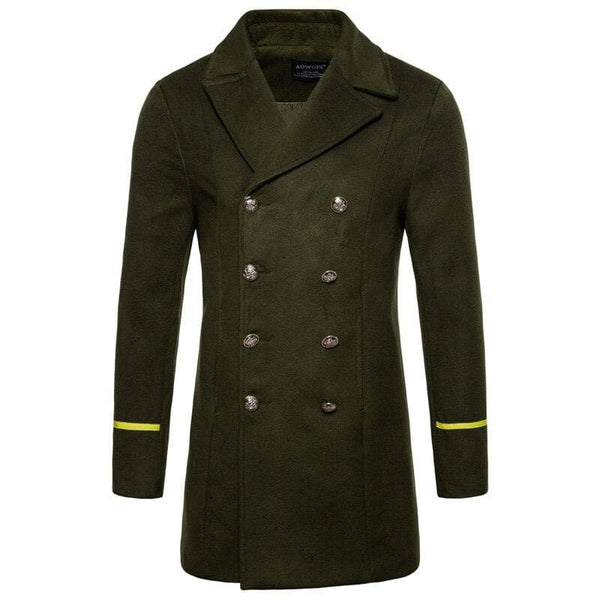 Fashion Wool Coat Mid-length Men's Trench Coat - WOMONA.COM