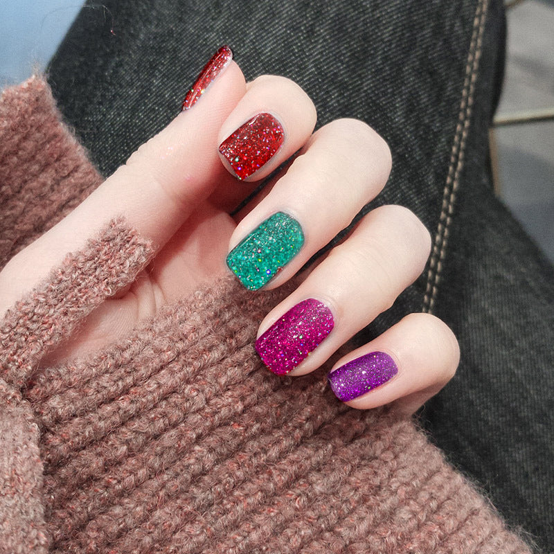 Stars decorated with rainbow light therapy nails 29 colors - WOMONA.COM