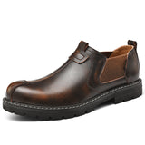 Casual leather shoes men loafers - WOMONA.COM