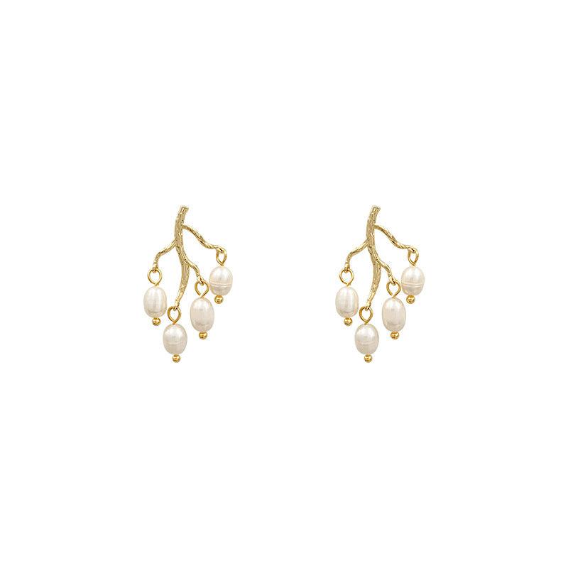 Pearl branch earrings women - WOMONA.COM