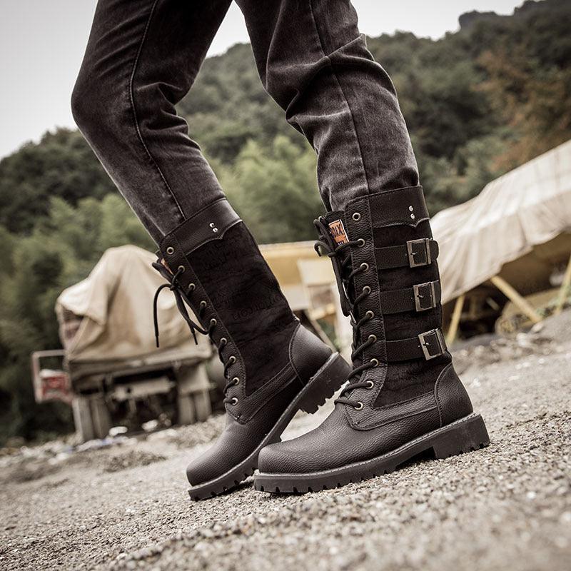 Men's high boots outdoor military boots - WOMONA.COM