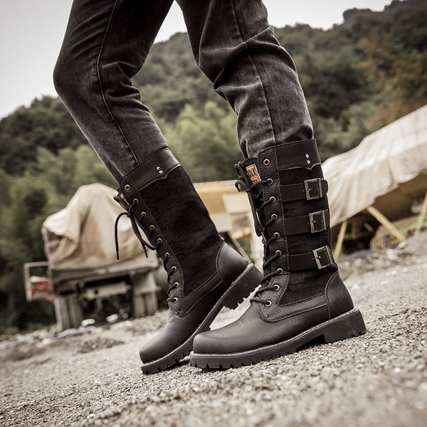 Botas altas militares para exteriores para hombre