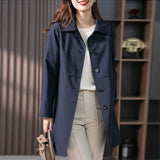 Women's Trench Coat Mid-length Fashionable Elegant Top Coat Overcoat