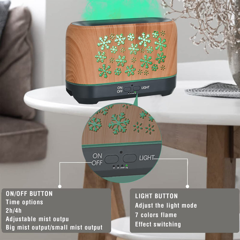 Christmas Snowflake Pattern Humidifier Household Colorful Aromatherapy - WOMONA.COM