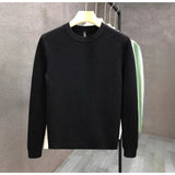 Loose Round Neck Sweater Men's Knitted Shirt - WOMONA.COM