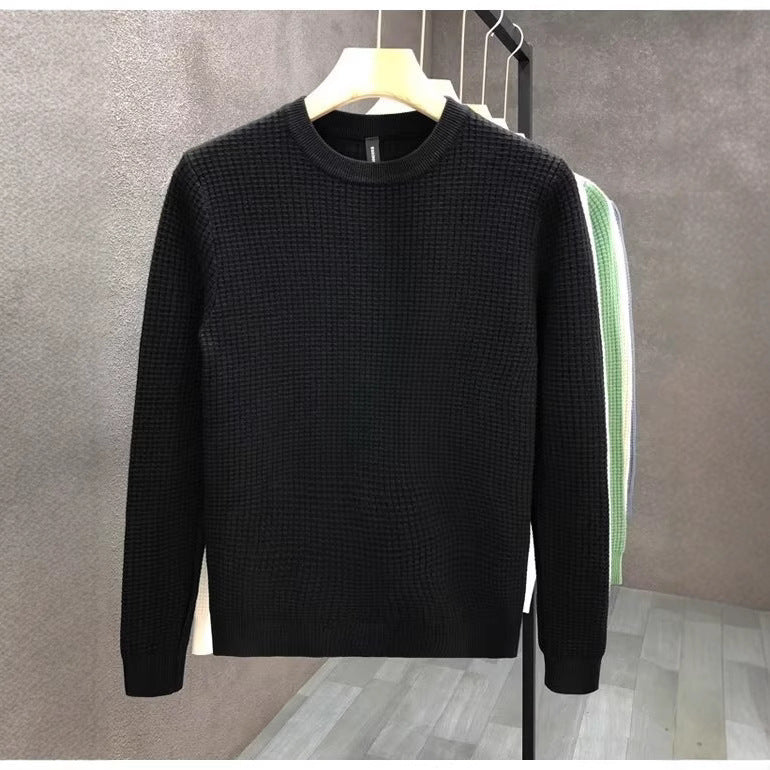 Loose Round Neck Sweater Men's Knitted Shirt