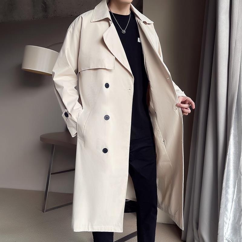 Men's lightweight double-breasted trench coat