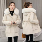 Waist Slimming Elegant Parka Cotton-padded Coat