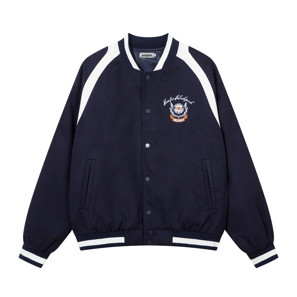 Men's Two-Tone Baseball Jacket - WOMONA.COM