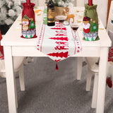 Elk Snowman Table Runner Merry Christmas Decorations - WOMONA.COM