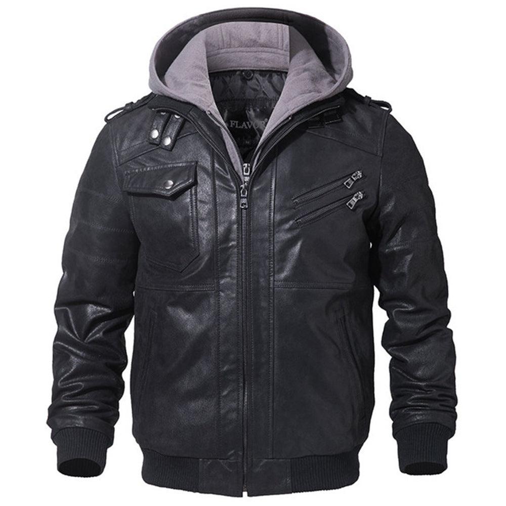 Winter Fashion Motorcycle Leather Jacket Men - WOMONA.COM